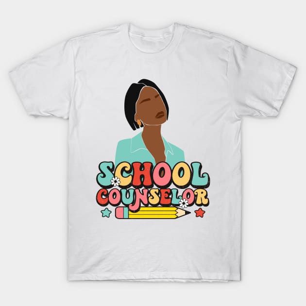 Black School Counselor Appreciation Gift T-Shirt by Chey Creates Clothes